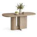 Mesa de comedor ovalada de madera de roble