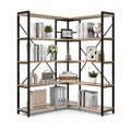 Estantería de Esquina en Madera MDF y Metal Negro 180x135x30 cm