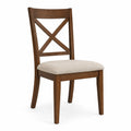 Silla de madera con asiento tapizado Beige