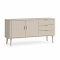 Aparador de madera con puertas y cajones 150x40x80 cm Beige