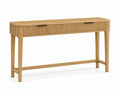 Mesa consola de madera de roble con cajones 120x30x80 cm