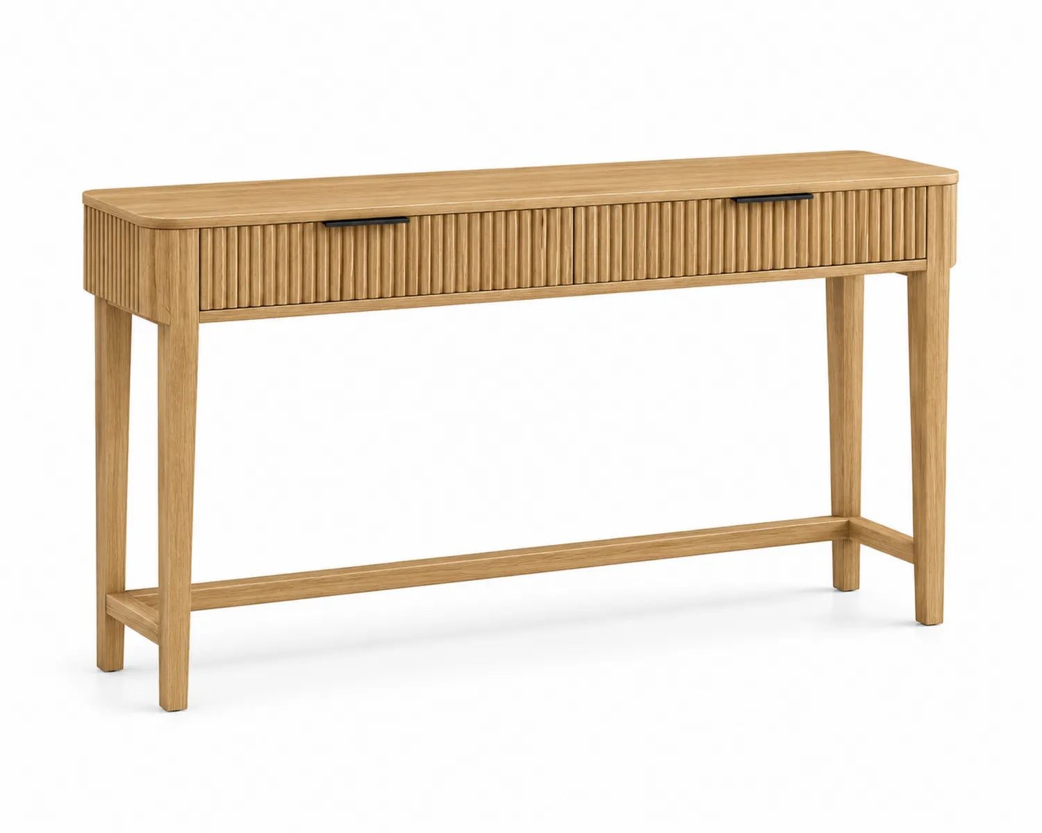 Mesa consola de madera de roble con cajones 120x30x80 cm