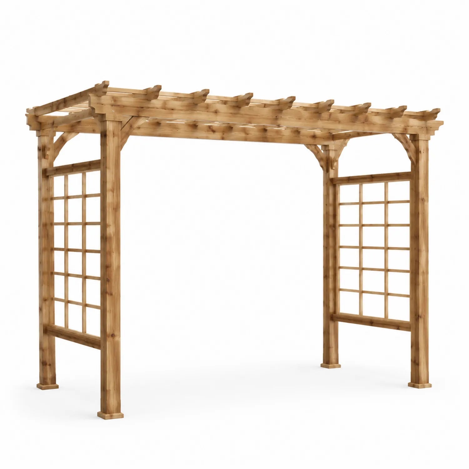 Pérgola de Madera de Pino con Rejilla Lateral 300x400x250 cm