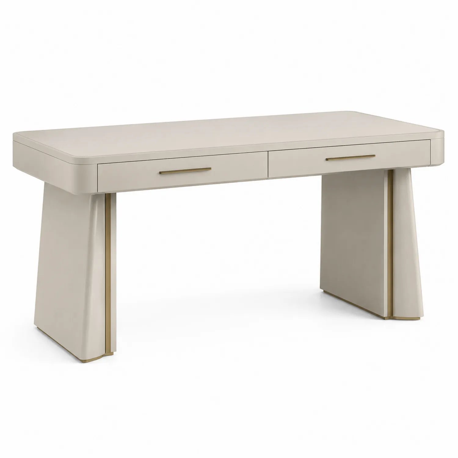Escritorio de Madera y Metal con Cajones Beige