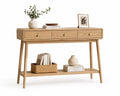Mesa consola de madera con cajones de roble