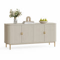 Aparador rectangular de MDF con puertas corrugadas y patas de metal 150 cm