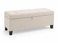 Banco de almacenamiento de tela poliéster beige