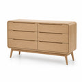 Cajonera de Madera de Roble con Seis Cajones