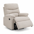 Sillón reclinable de tela beige 80cm x 90cm x 100cm