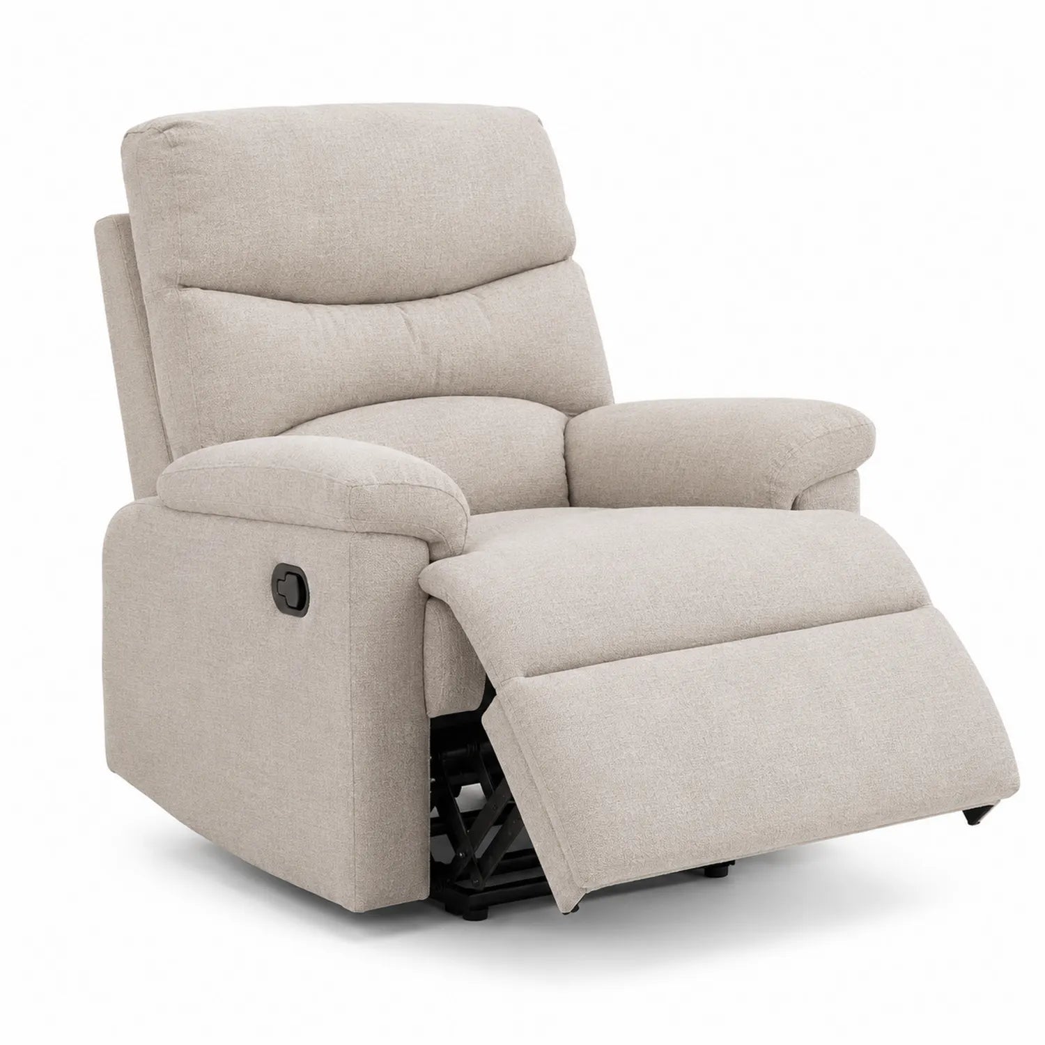 Sillón reclinable de tela beige 80cm x 90cm x 100cm