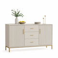 Aparador de Madera y Metal Blanco 150x45x90 cm