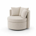 Silla redonda de poliéster Beige con cojines, diámetro 90 cm