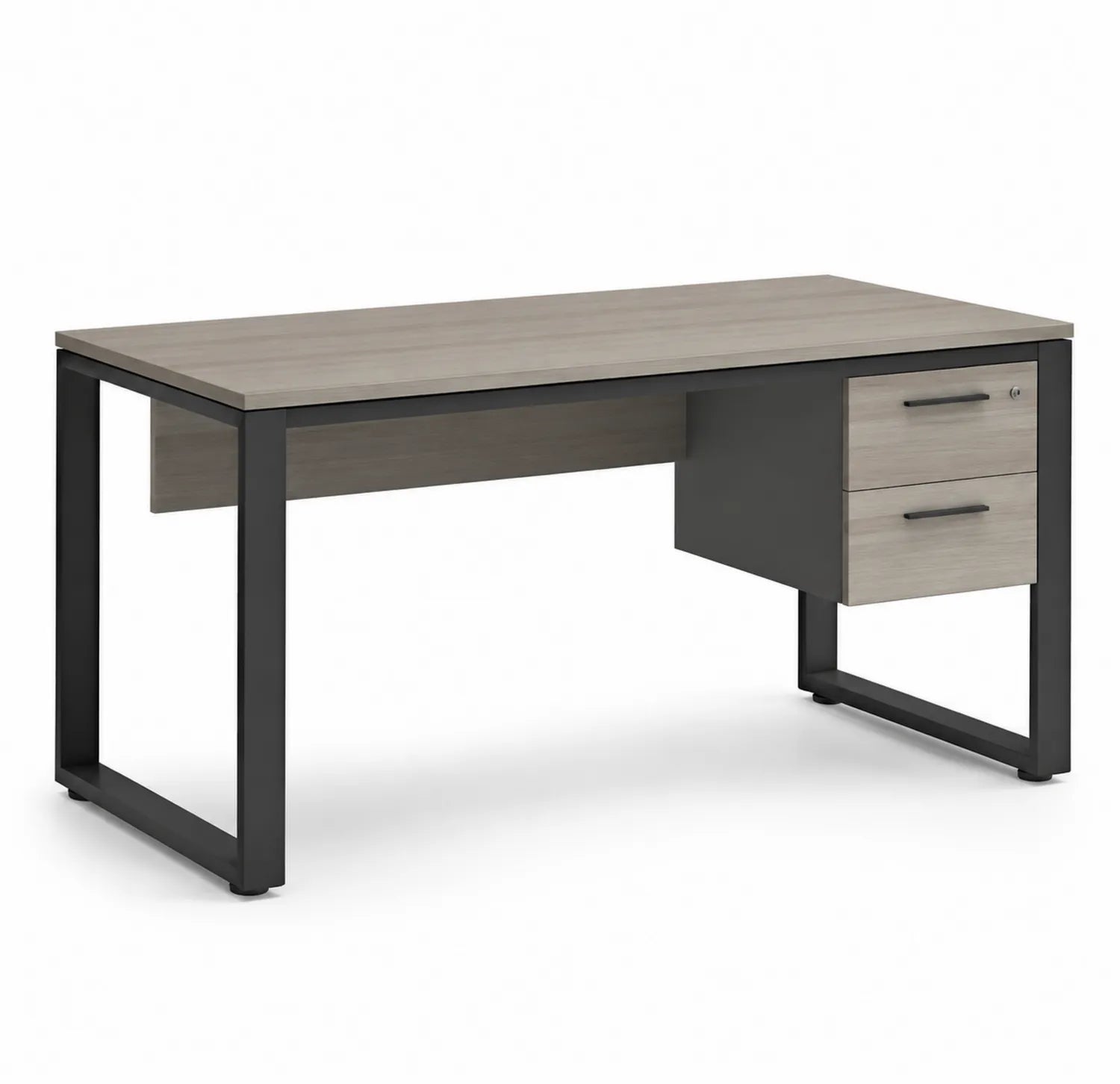 Escritorio de Madera y Metal con Cajones, 160x80x75 cm, Gris