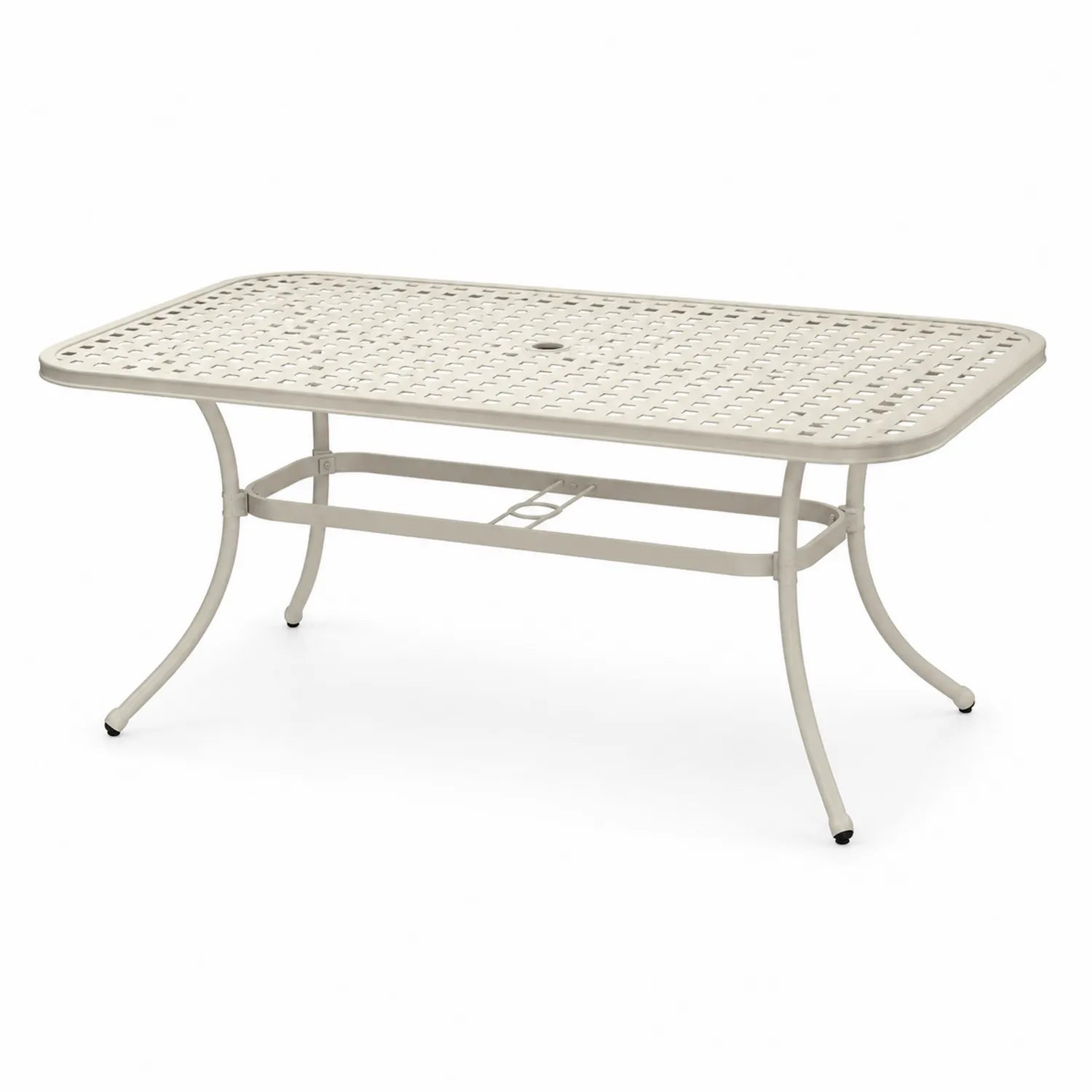 Mesa de exterior de aluminio Beige 150x90x75 cm