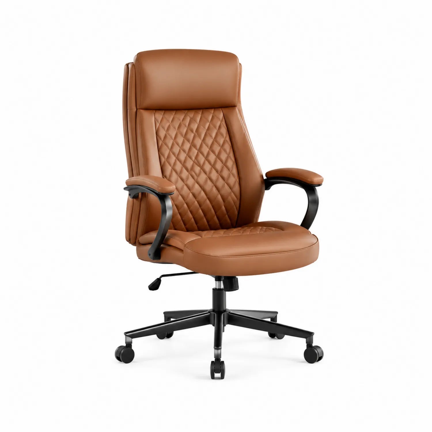 Silla de Oficina de Cuero Sintético Marrón