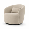 Silla giratoria de bouclé beige con cojín