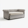 Daybed Linen Upholstered 200x86x75 cm - Light Gray - Classic Style