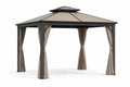 Pérgola de Aluminio 3x3 m con Techo de Policarbonato y Cortinas