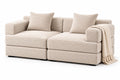 Sofá Modular de Algodón Beige de 2 Piezas