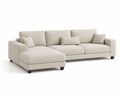 Sofá en L con chaise longue de tela beige 290 cm