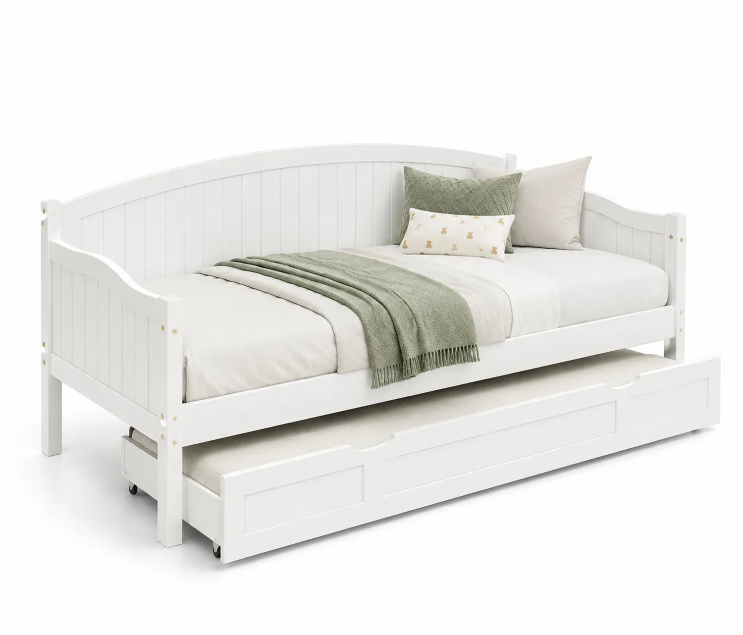 Cama Nido de Madera Blanca con Colchón