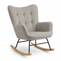 Sillón mecedor de poliéster con estructura metálica y patas de haya 85x70x100 cm