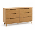 Cómoda de Madera con 6 Cajones Roble Claro