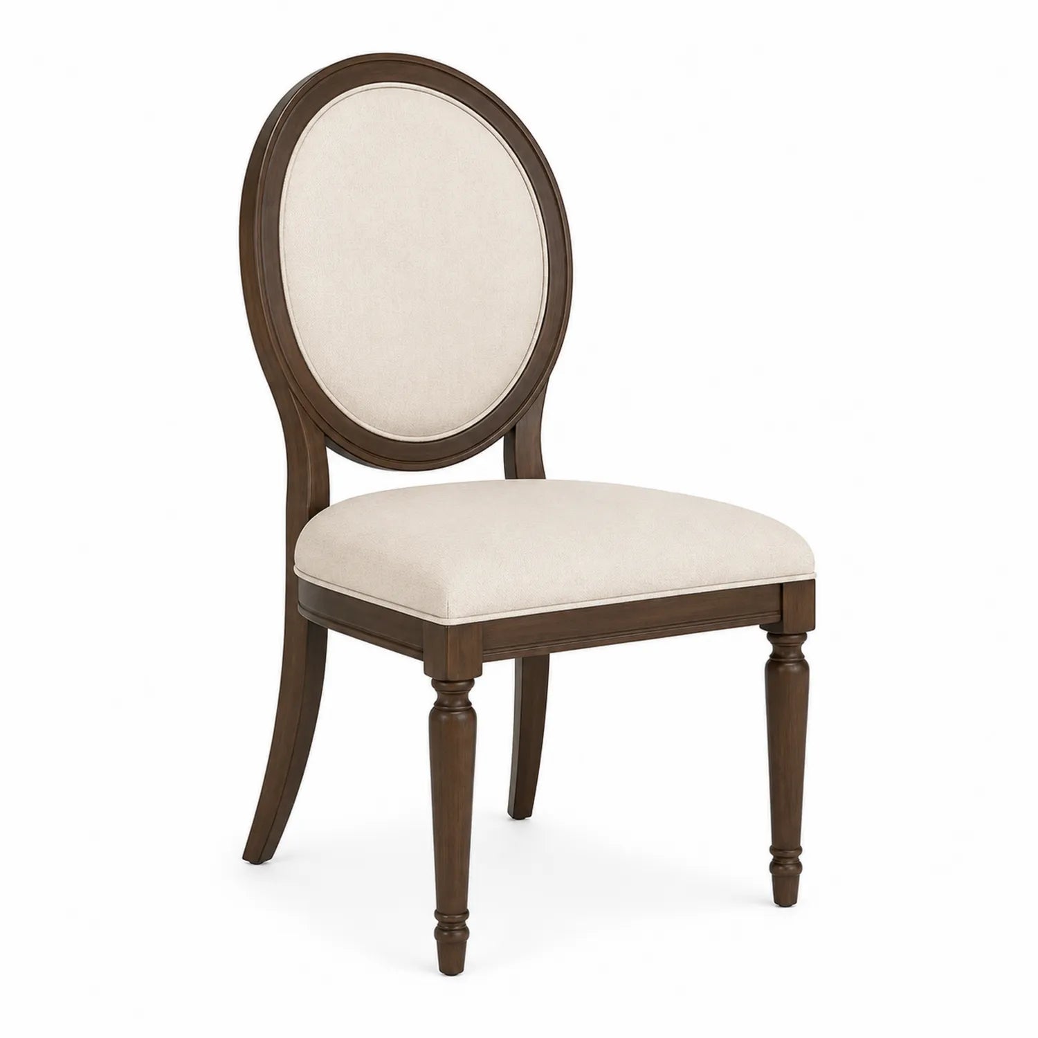 Silla de Madera de Haya con Tapicería de Poliéster Crema